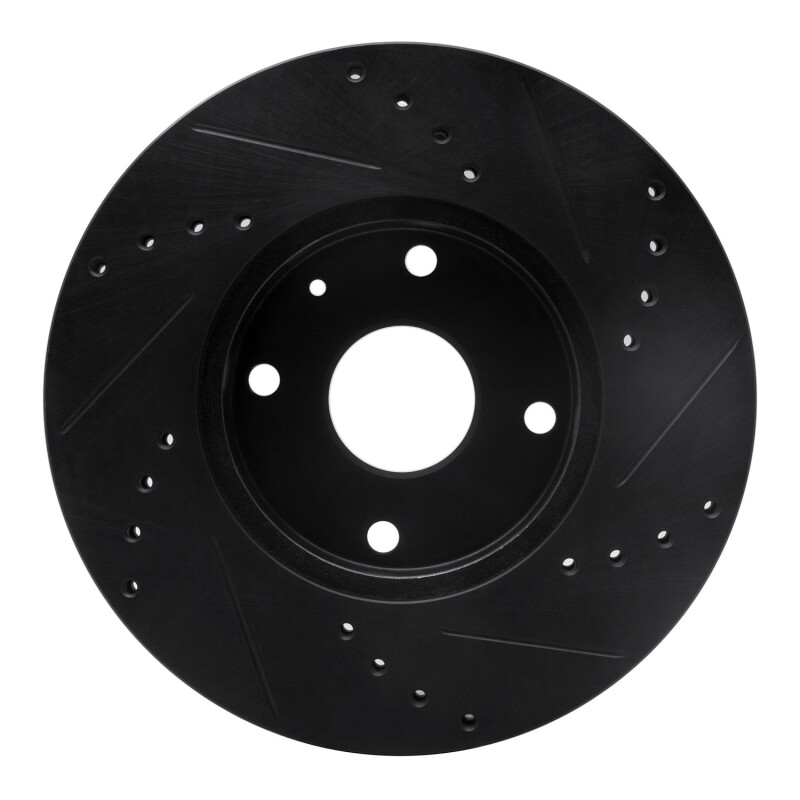 Chevrolet Epica Brake Rotor (1) - Front Left - R1 Concepts - Drilled & Slotted - Black - `04-`10